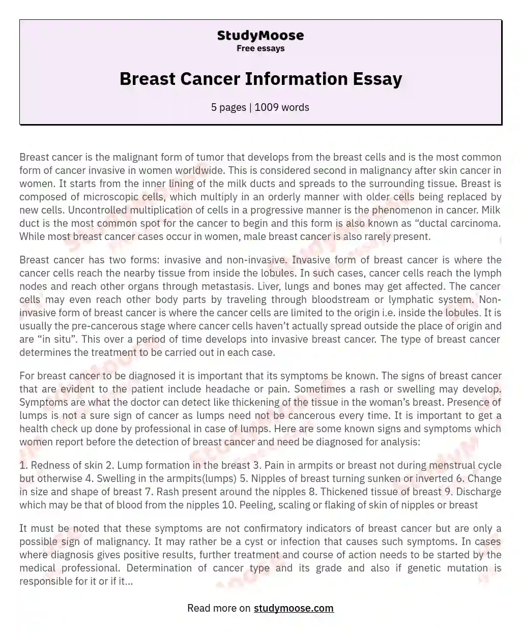 essay topics on cancer
