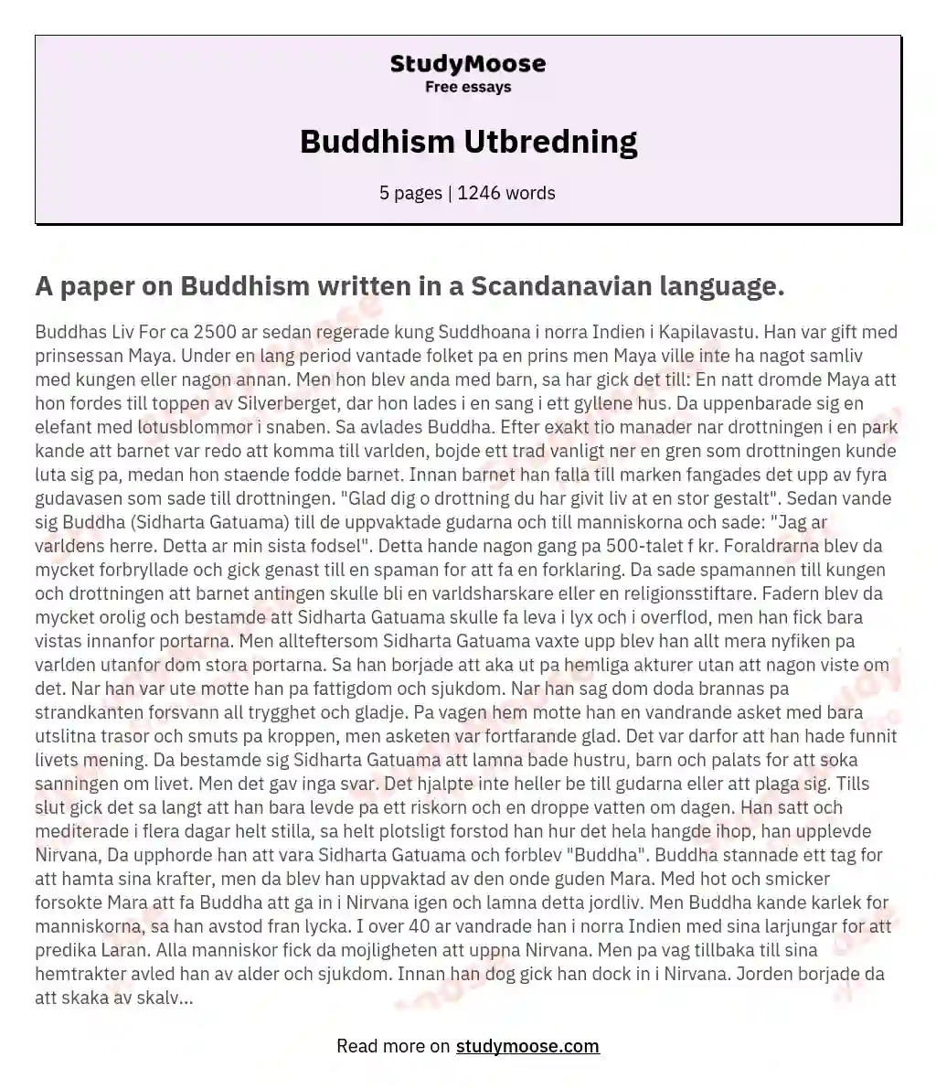 Buddhism Utbredning