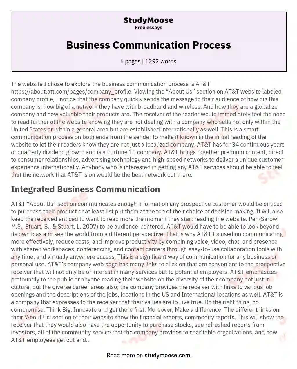 Business Communication Process