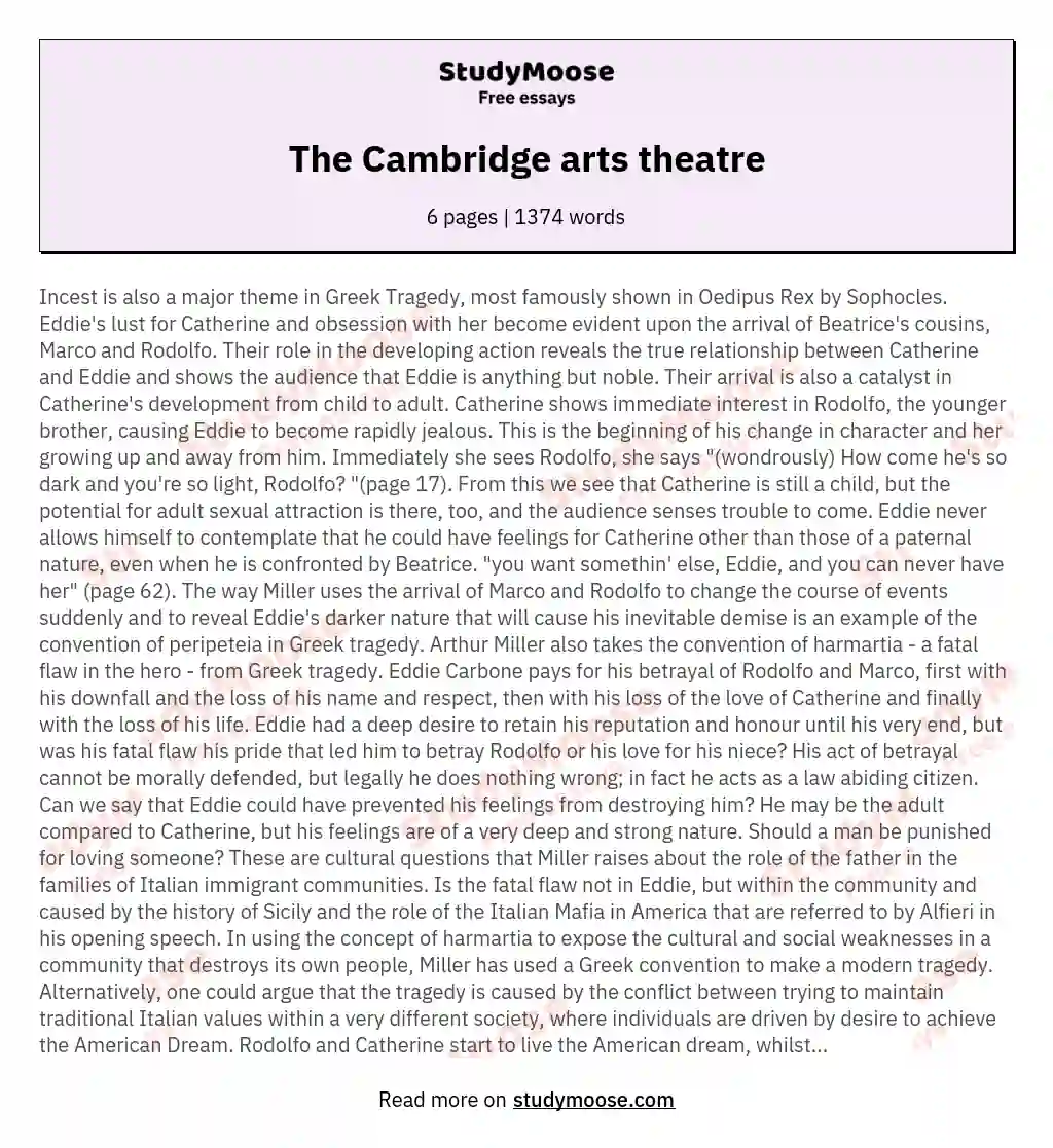 The Cambridge arts theatre