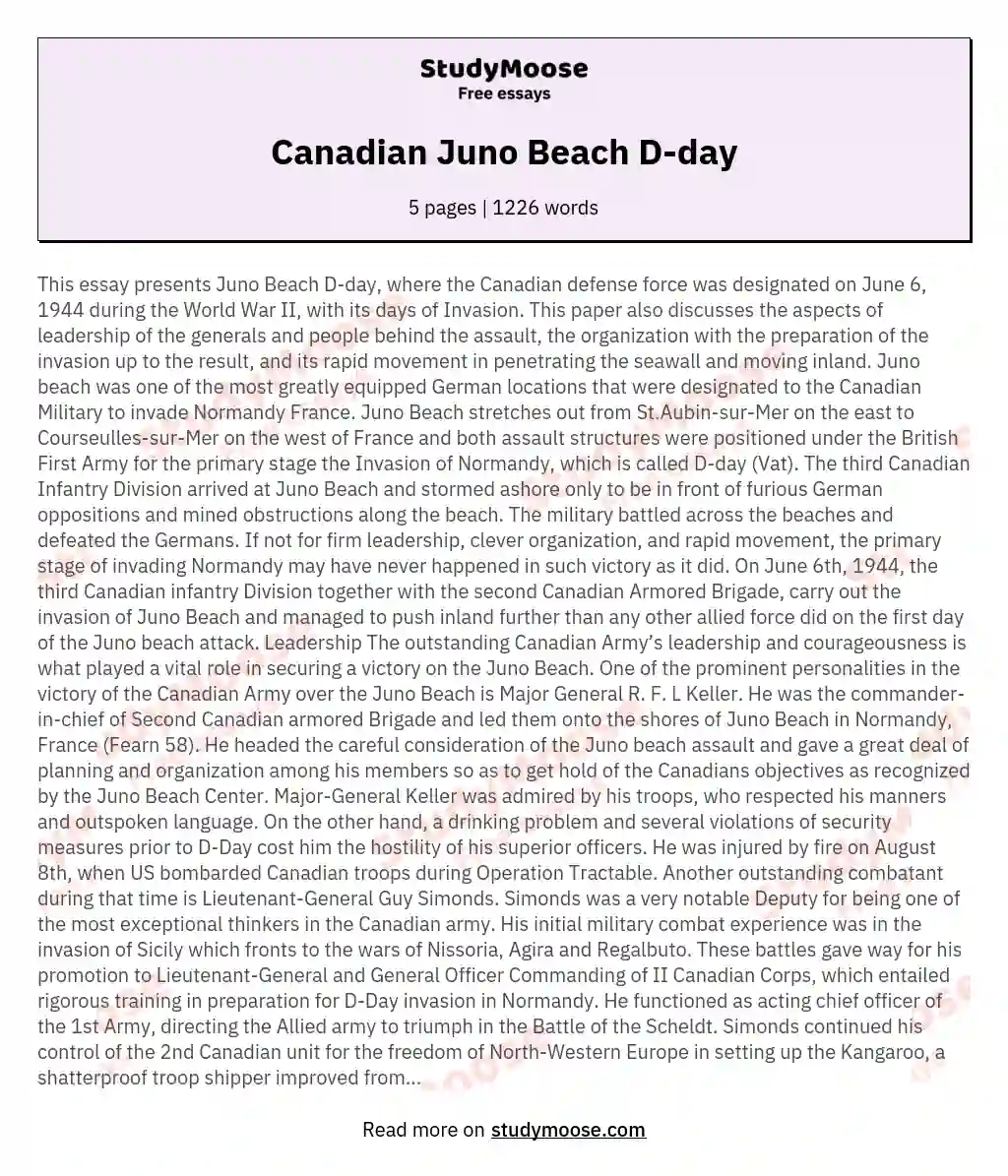 Canadian Juno Beach D-day