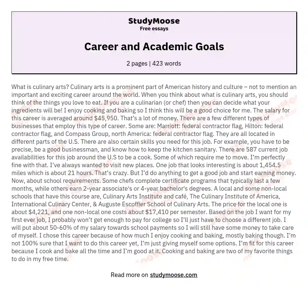 what are my academic goals