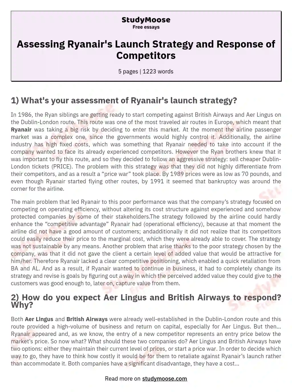 Case Study: Ryanair