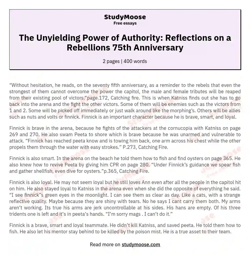 The Unyielding Power of Authority: Reflections on a Rebellions 75th Anniversary essay