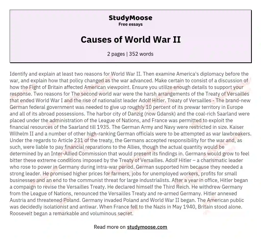 paragraph on world war 2