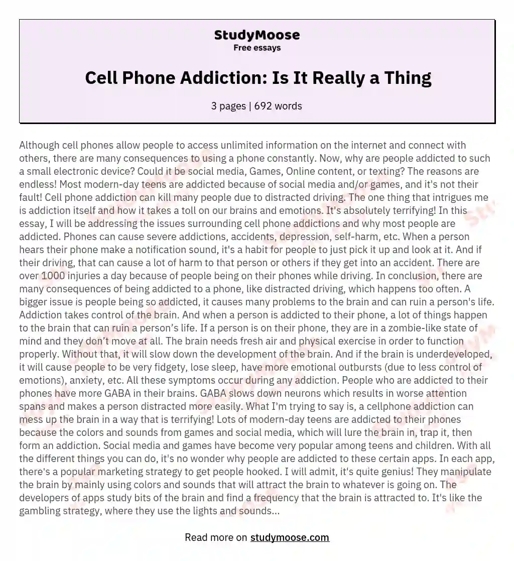 Cell Phone Addiction: Is It Really a Thing