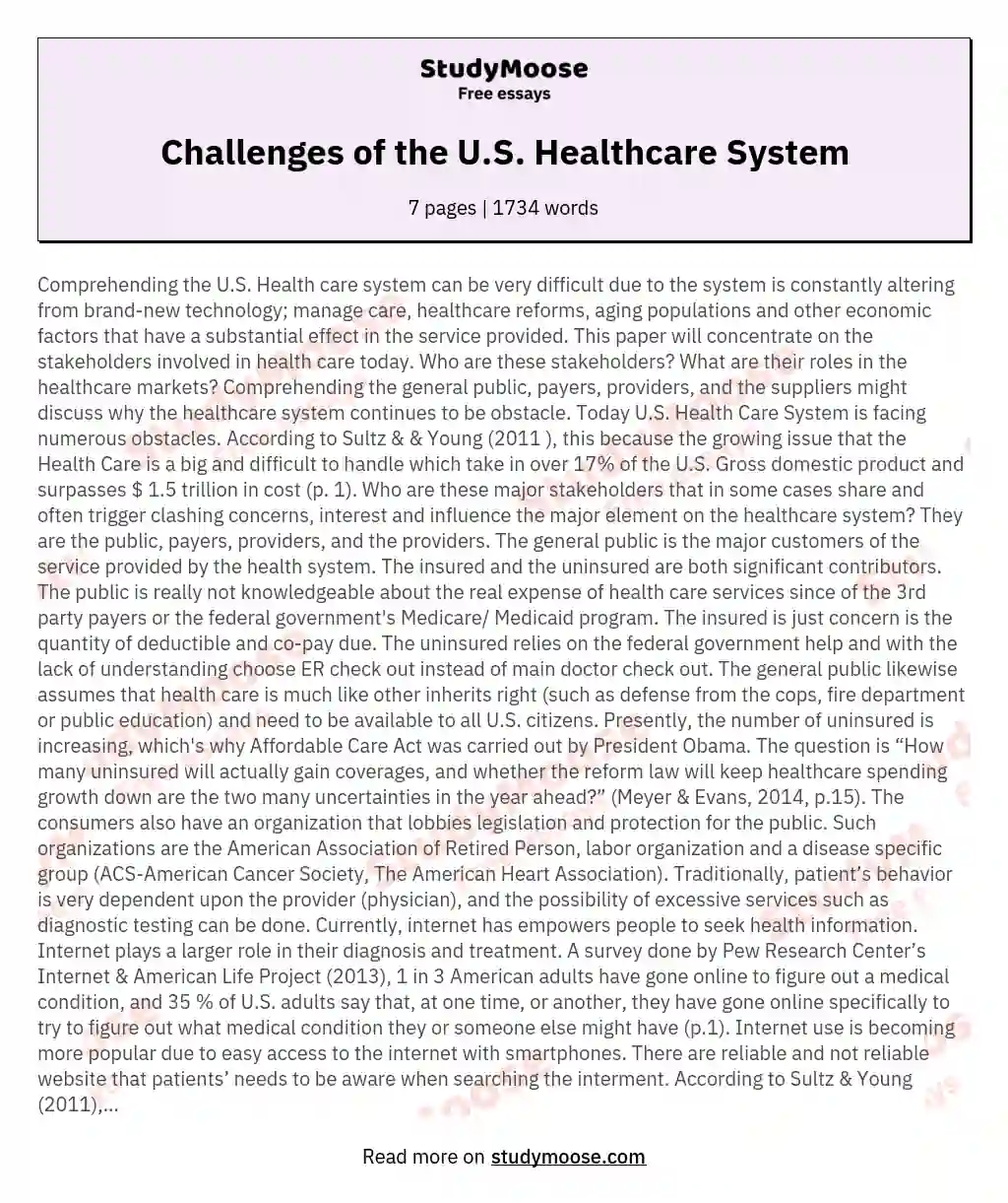 healthcare college essay