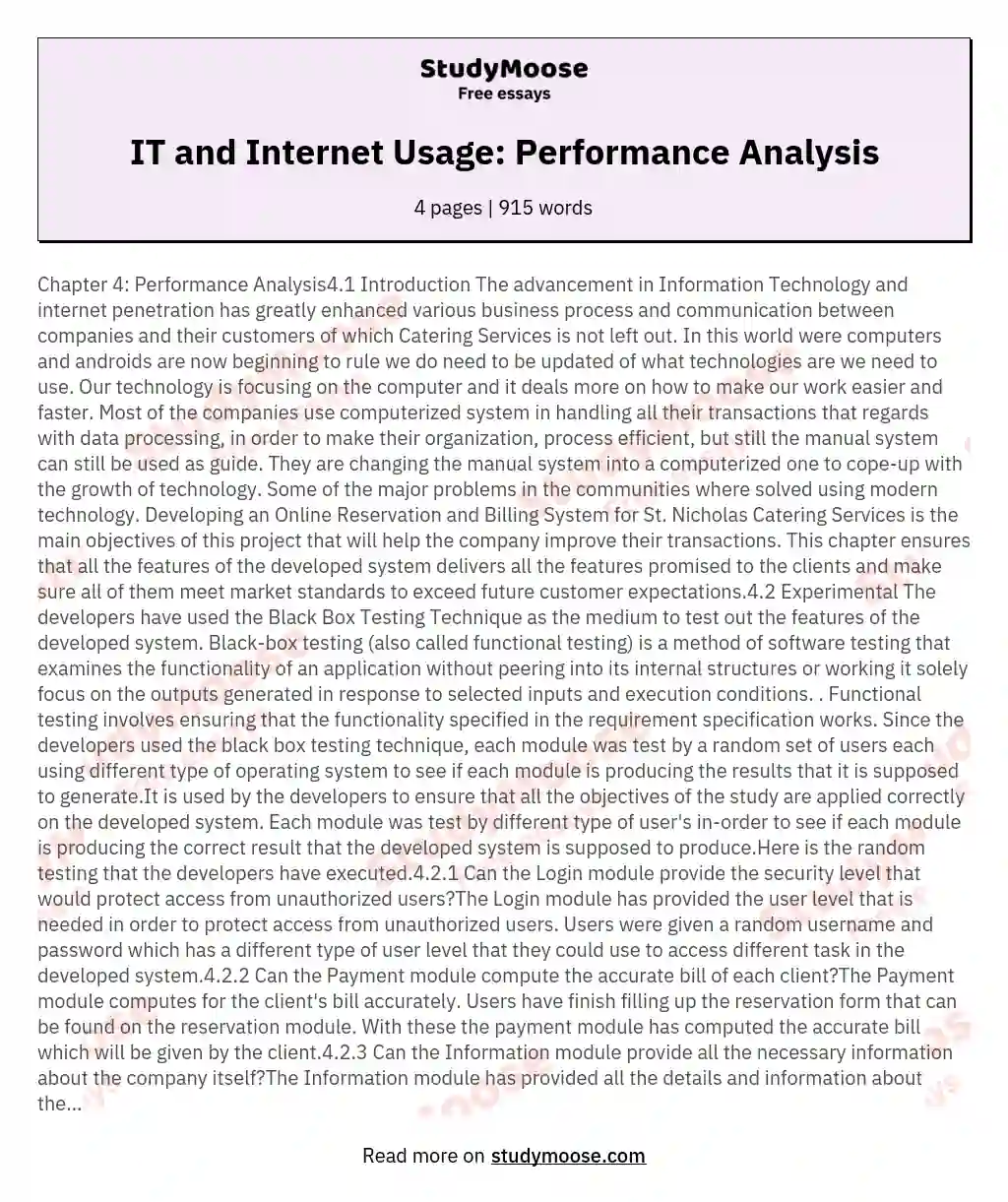 Chapter 4 Performance Analysis41 Introduction The advancement in Information Technology and internet penetration