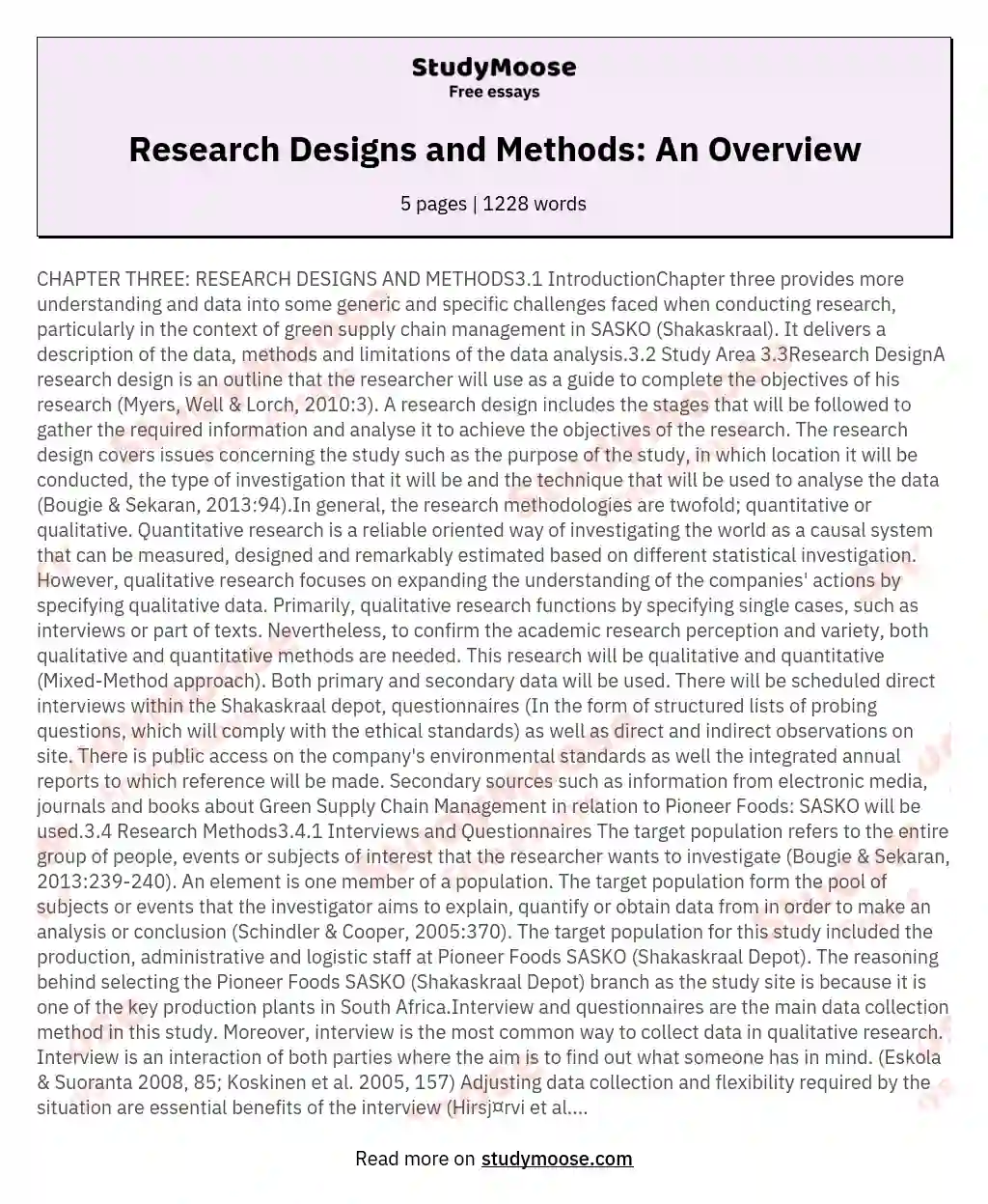 CHAPTER THREE RESEARCH DESIGNS AND METHODS31 IntroductionChapter three provides more understanding and