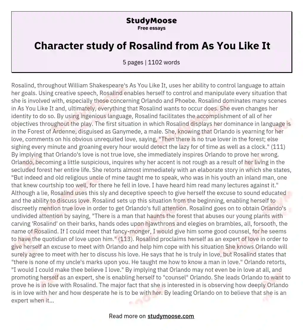 as you like it essay pdf