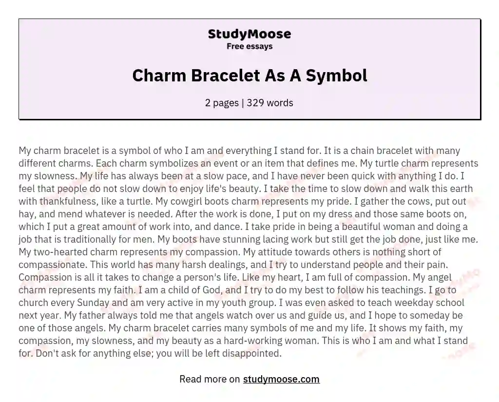 Charm Bracelet As A Symbol essay