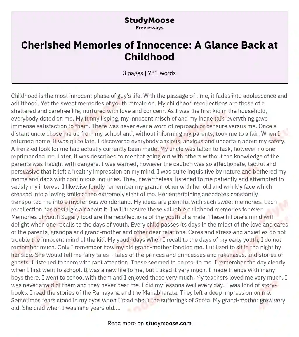 cherished-memories-of-innocence-a-glance-back-at-childhood-free-essay