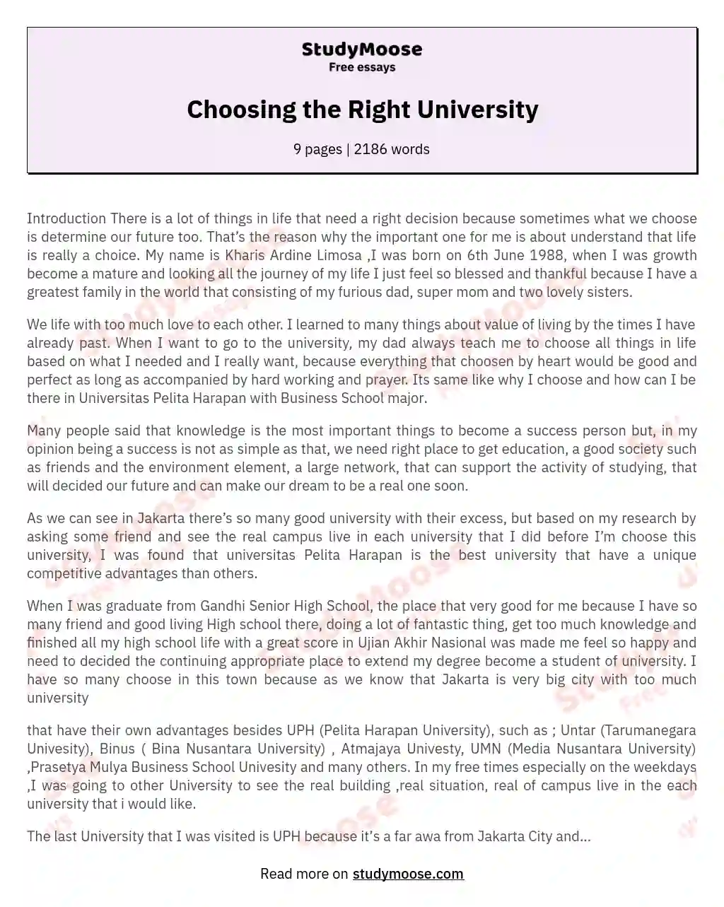 essay on university education