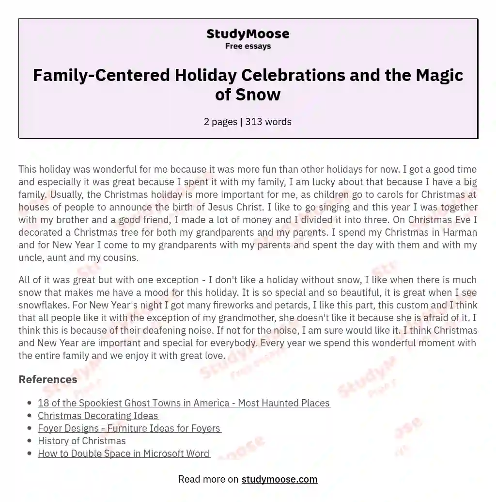essay about christmas with introduction body and conclusion