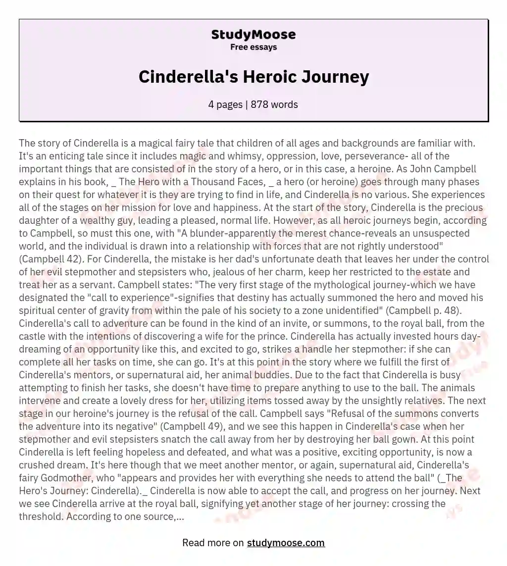 Cinderella's Heroic Journey