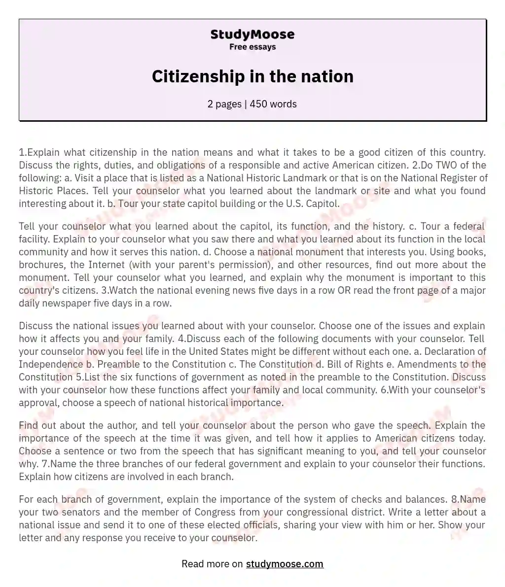 citizenship us essay