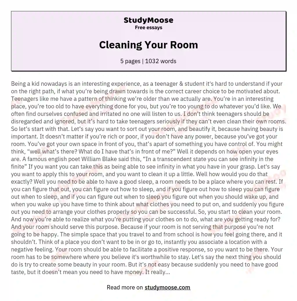 cleaning-your-room-free-essay-example