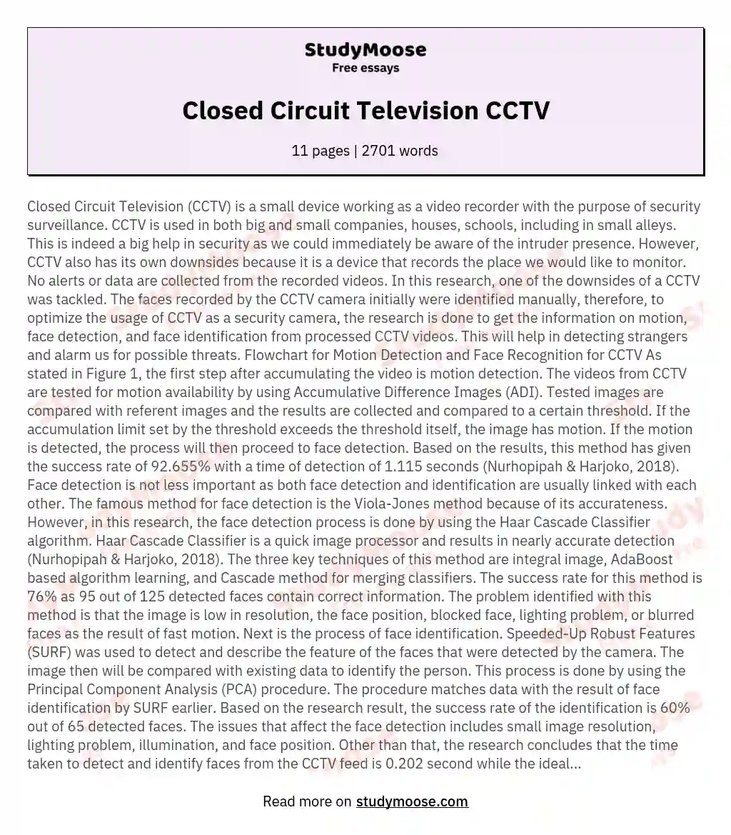 Closed Circuit Television CCTV
