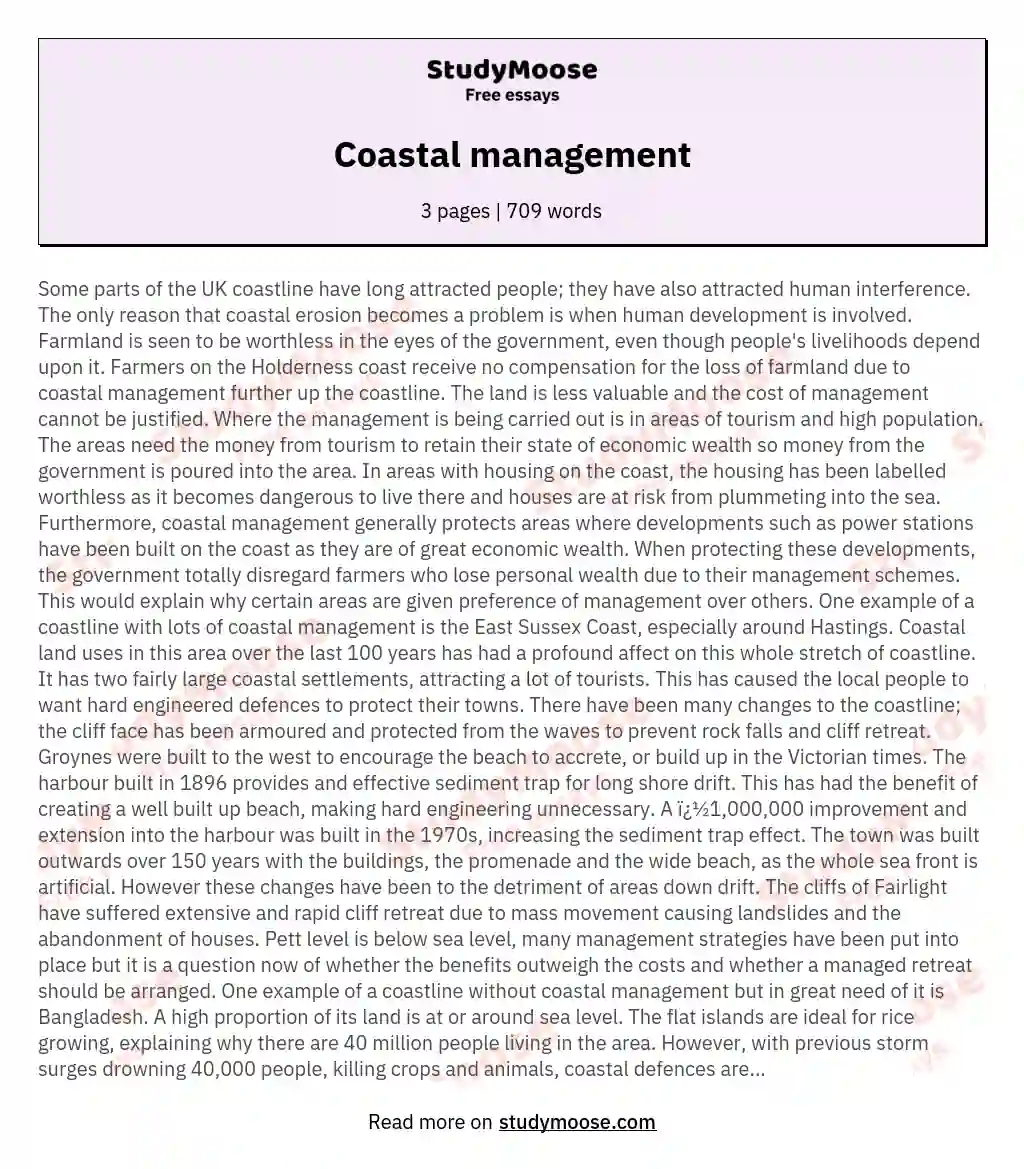 Coastal management