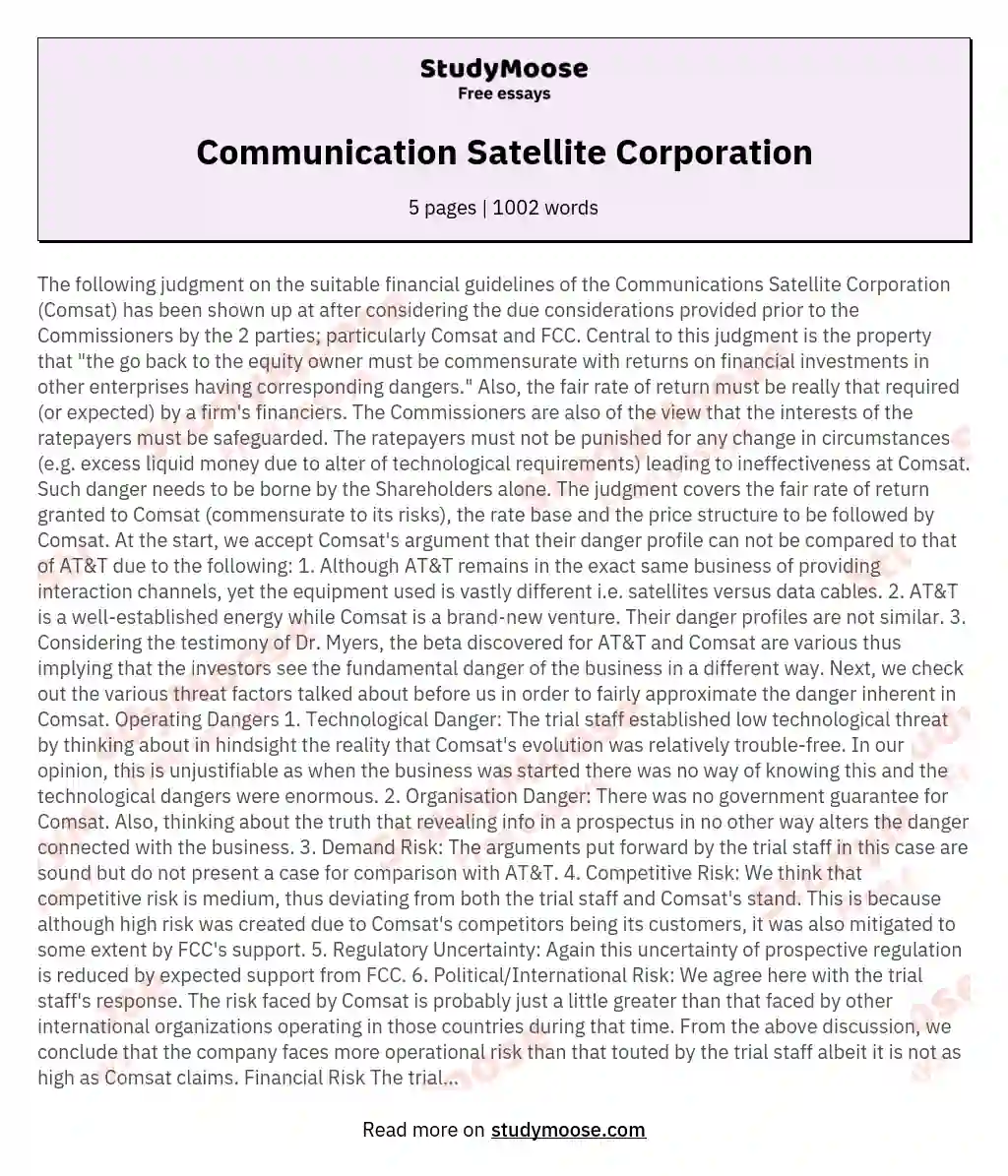 Communication Satellite Corporation