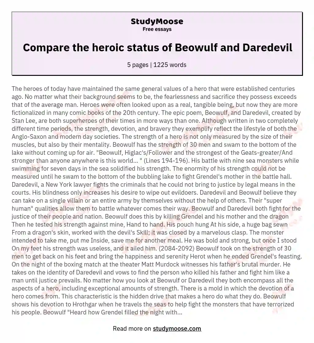 compare and contrast beowulf and hrothgar