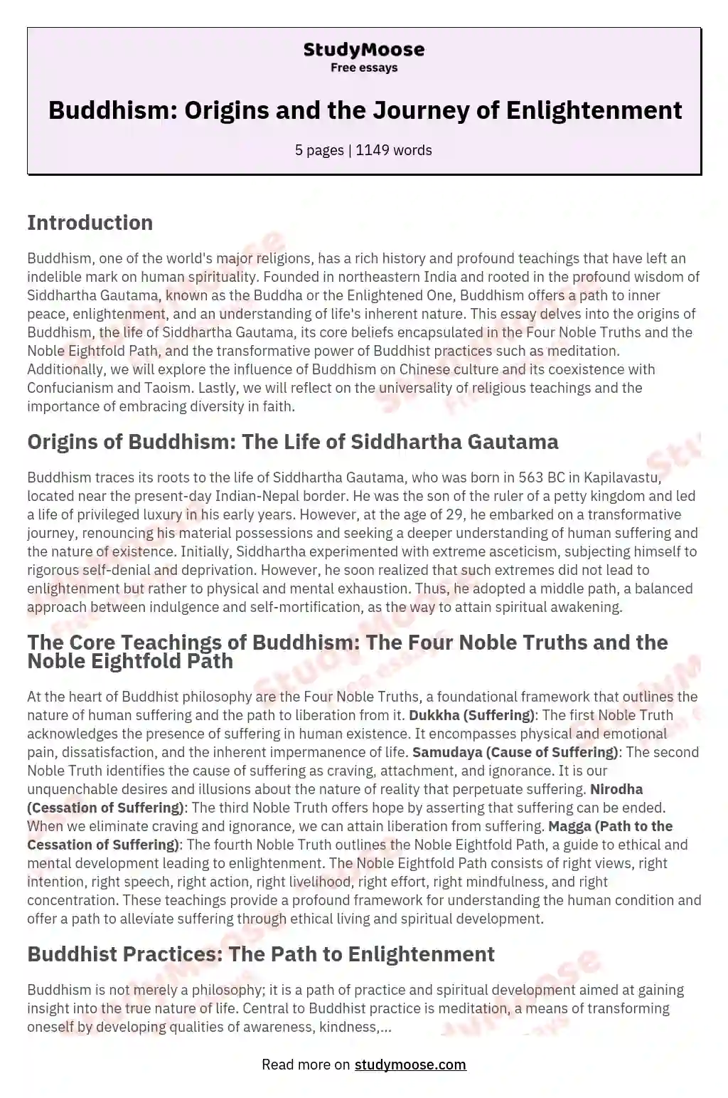 Buddhism: Origins and the Journey of Enlightenment