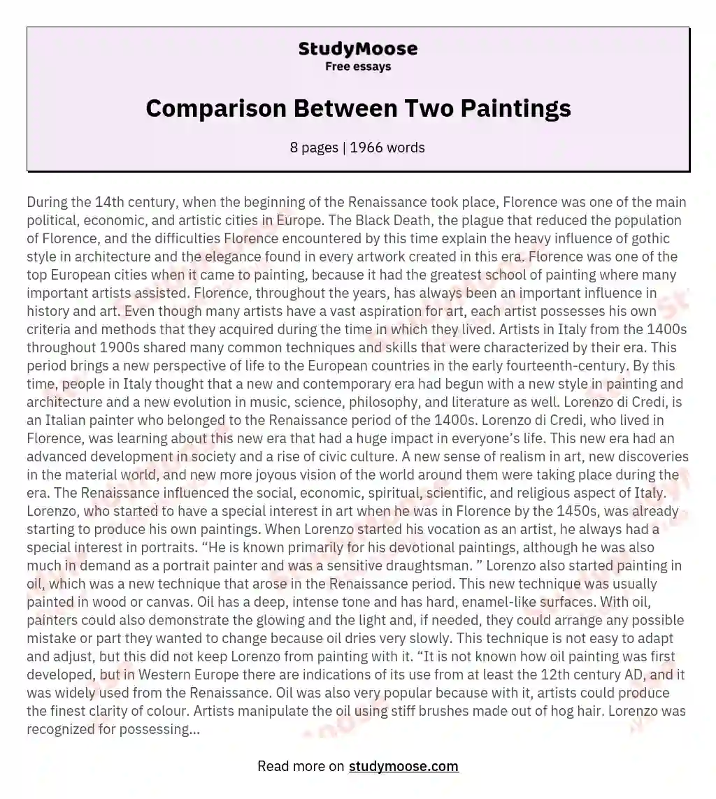 Comparison Between Two Paintings essay