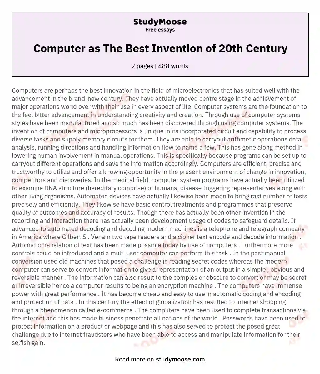 a great invention essay