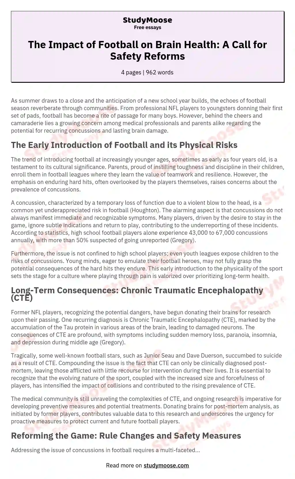 Concussions and Football