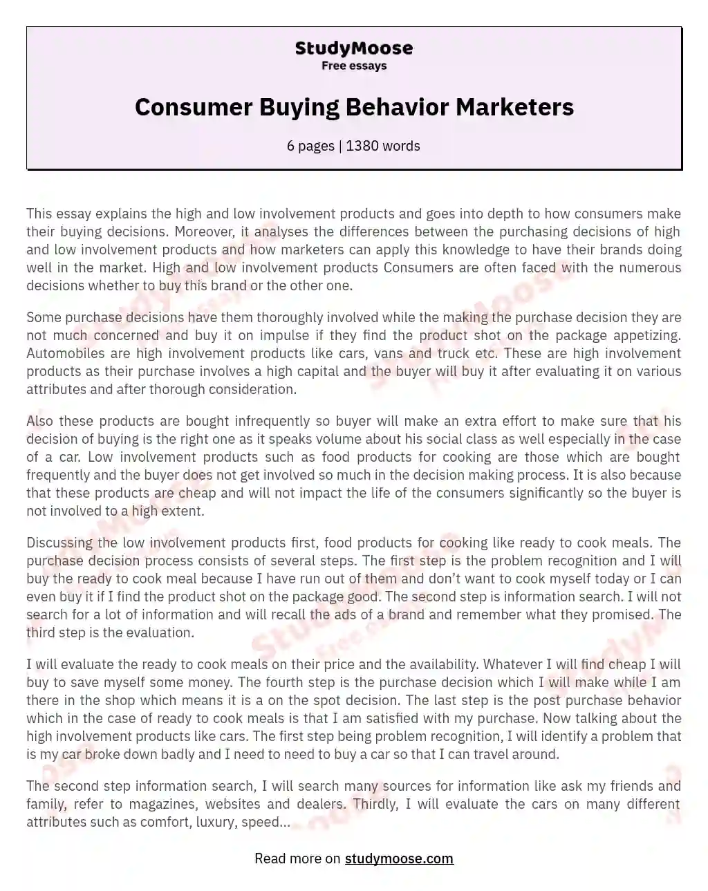 Consumer Buying Behavior Marketers