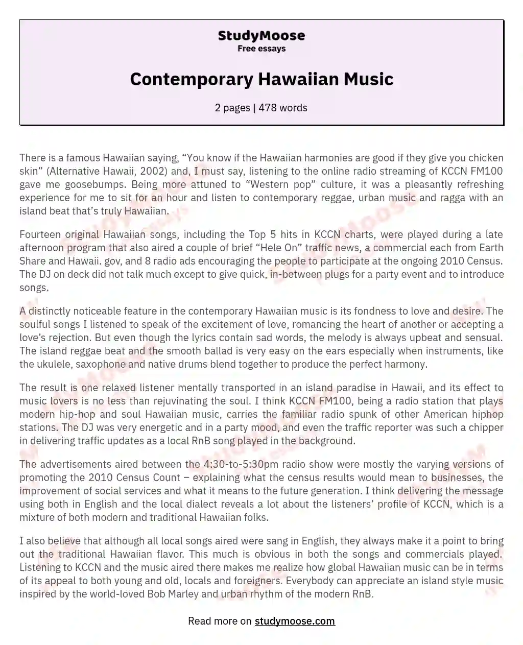 Contemporary Hawaiian Music