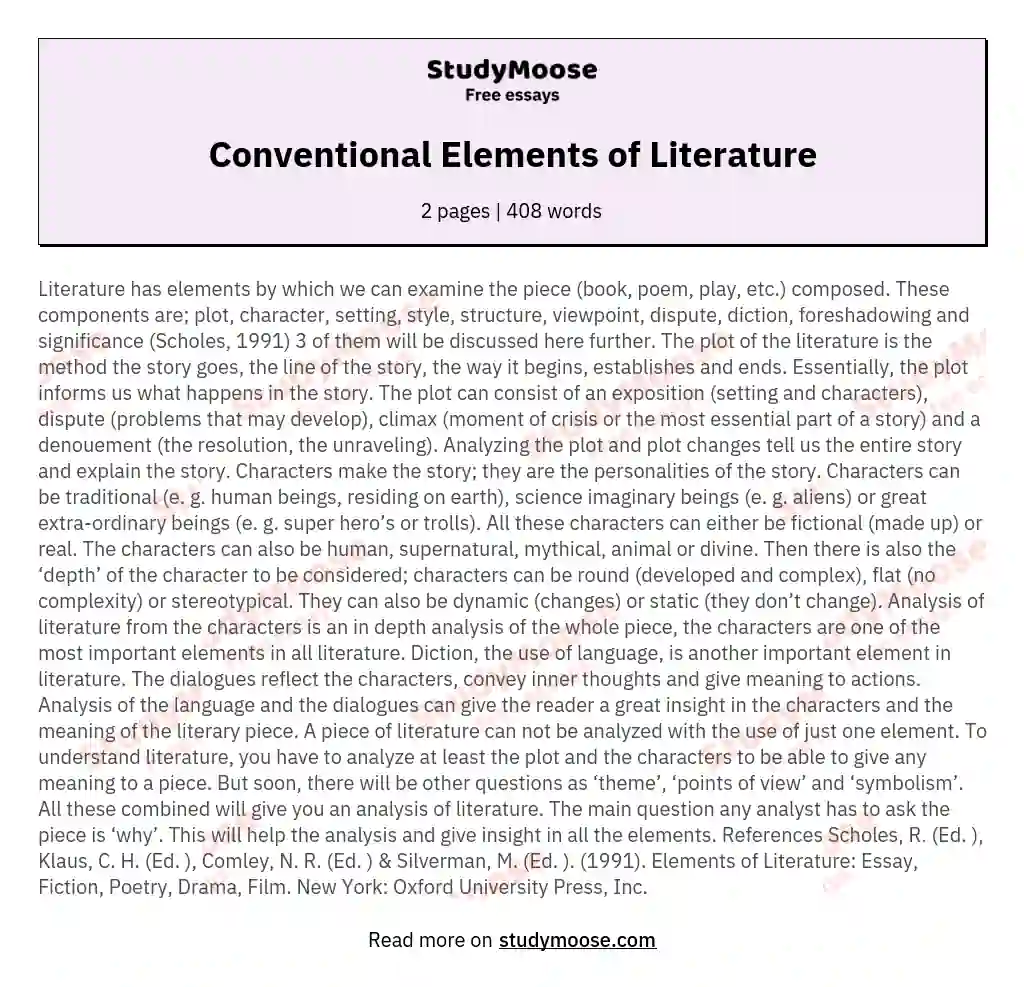 Conventional Elements of Literature