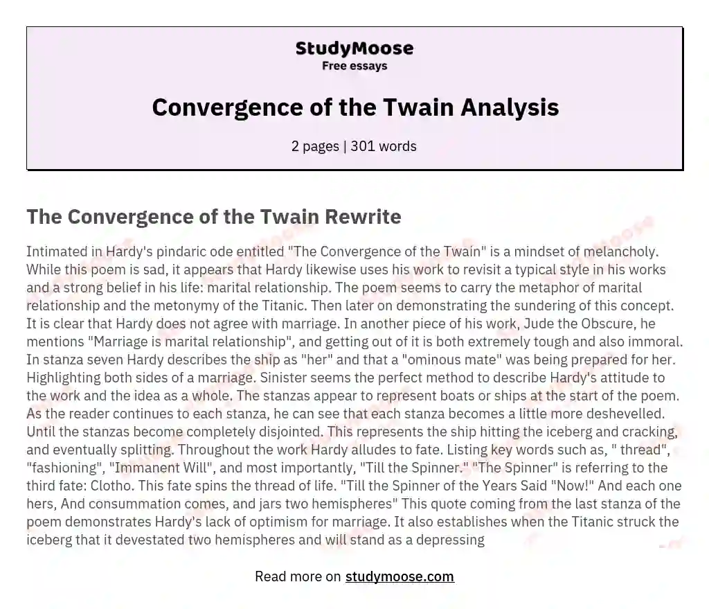 Convergence of the Twain Analysis essay