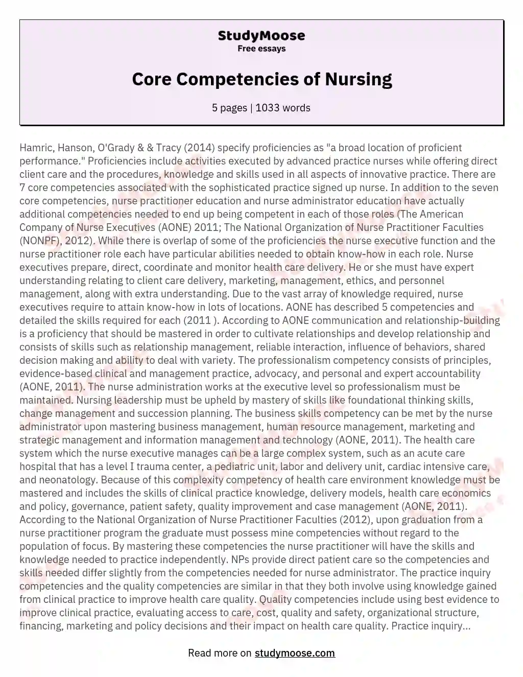 core-competencies-of-nursing-free-essay-example