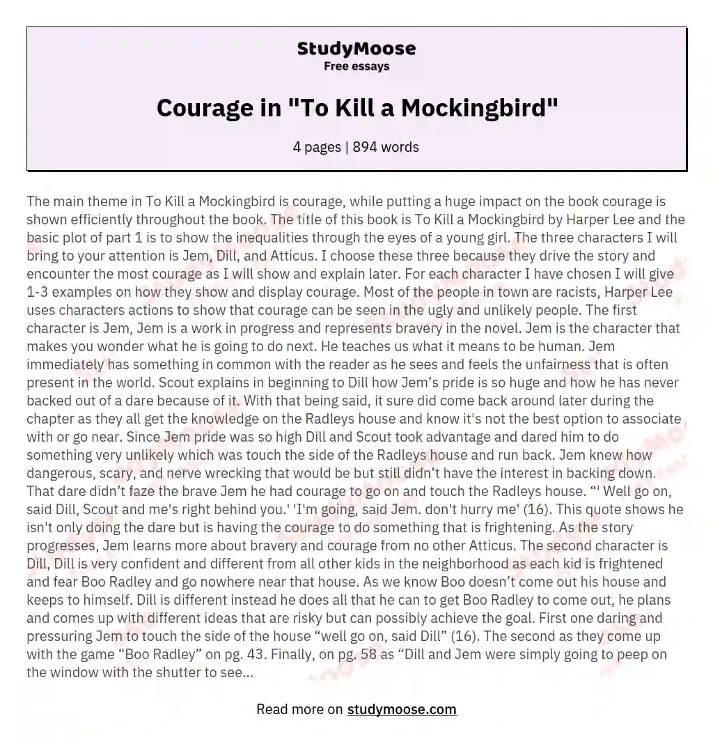 Courage in "To Kill a Mockingbird"