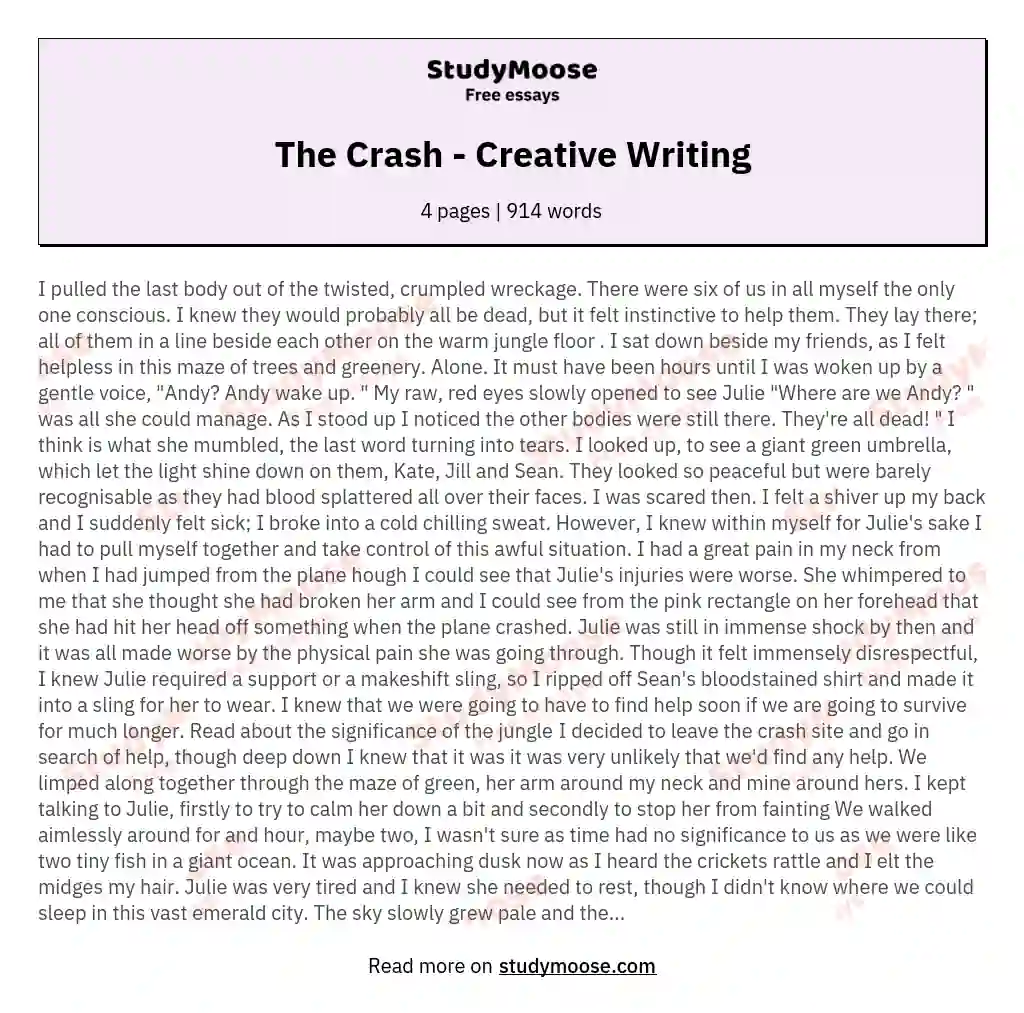 The Crash - Creative Writing
