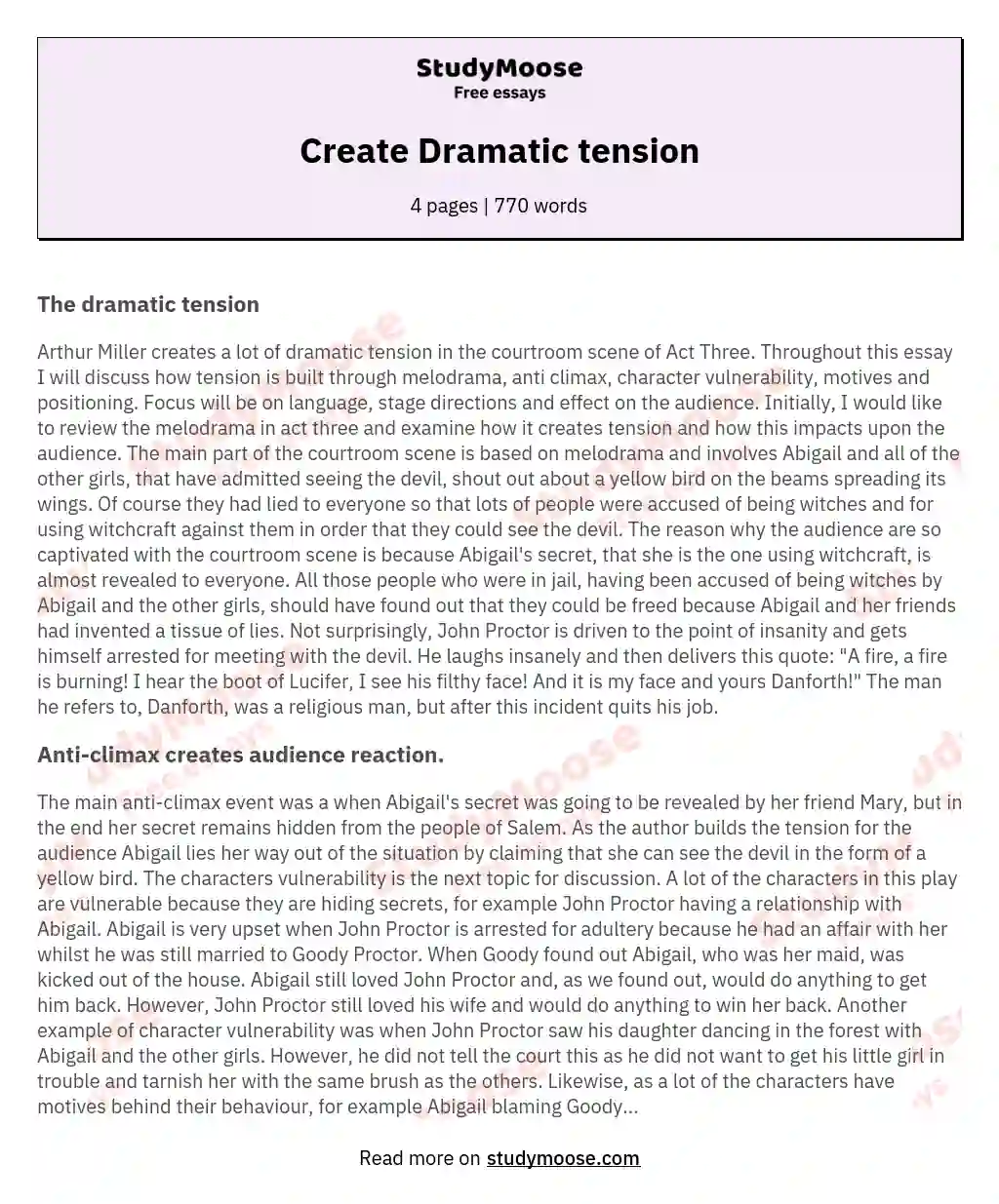 Create Dramatic tension
