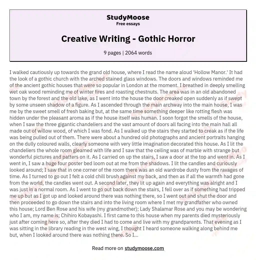short creative essay examples