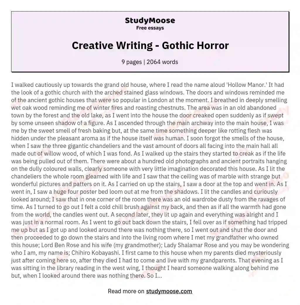 essay creative writing example