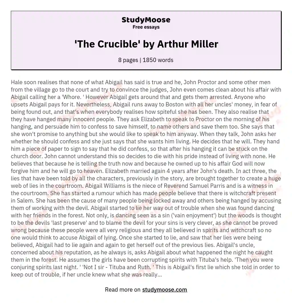 'The Crucible' by Arthur Miller