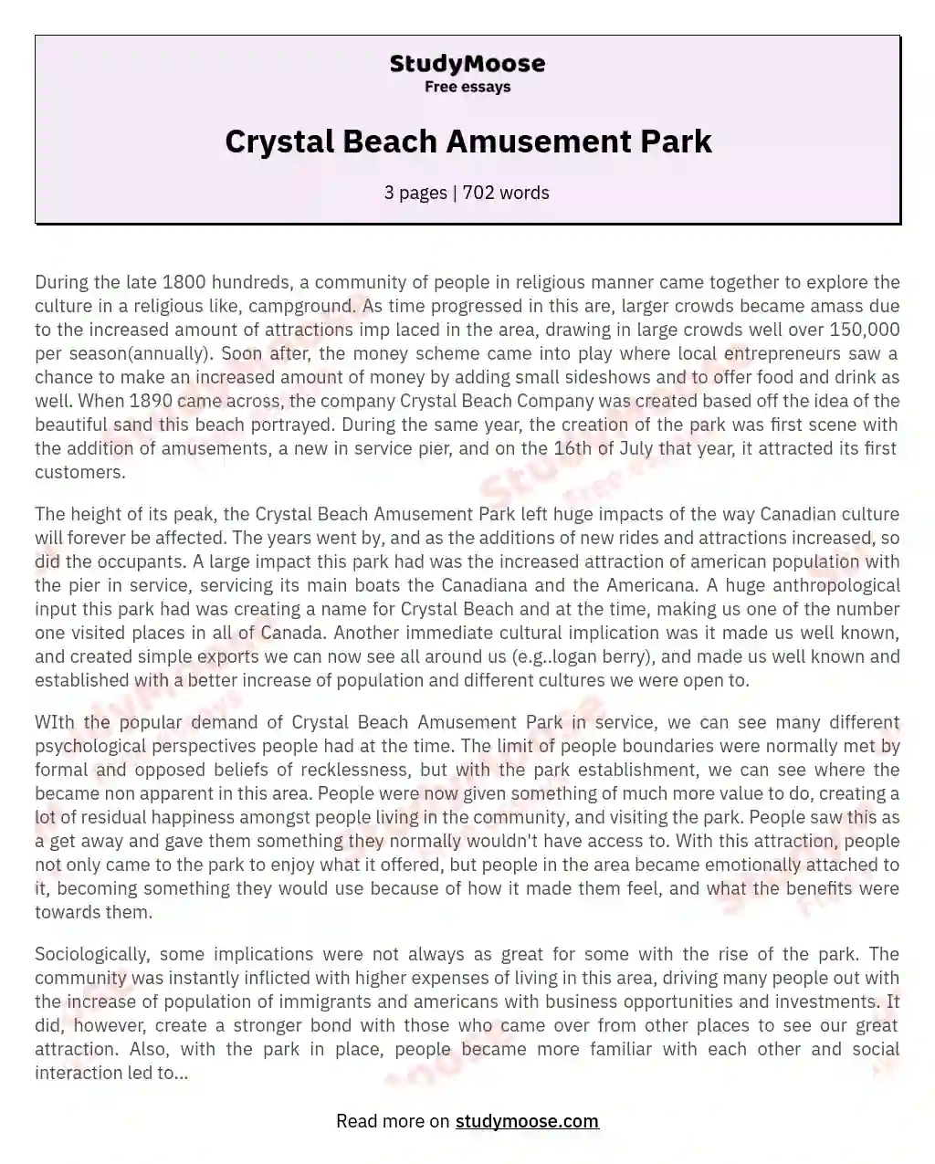 Crystal Beach Amusement Park