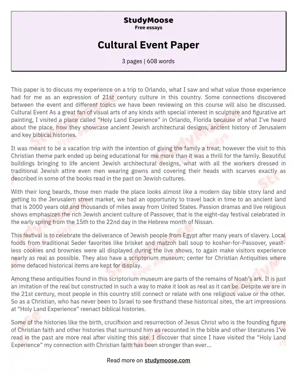 essay on cultural festivals