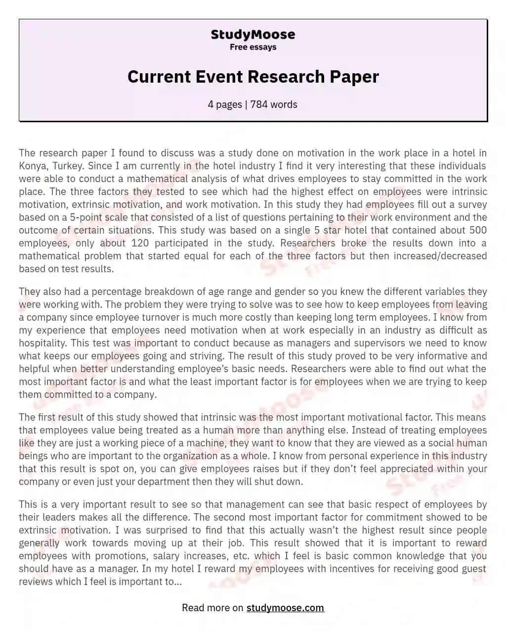 research paper on recent events