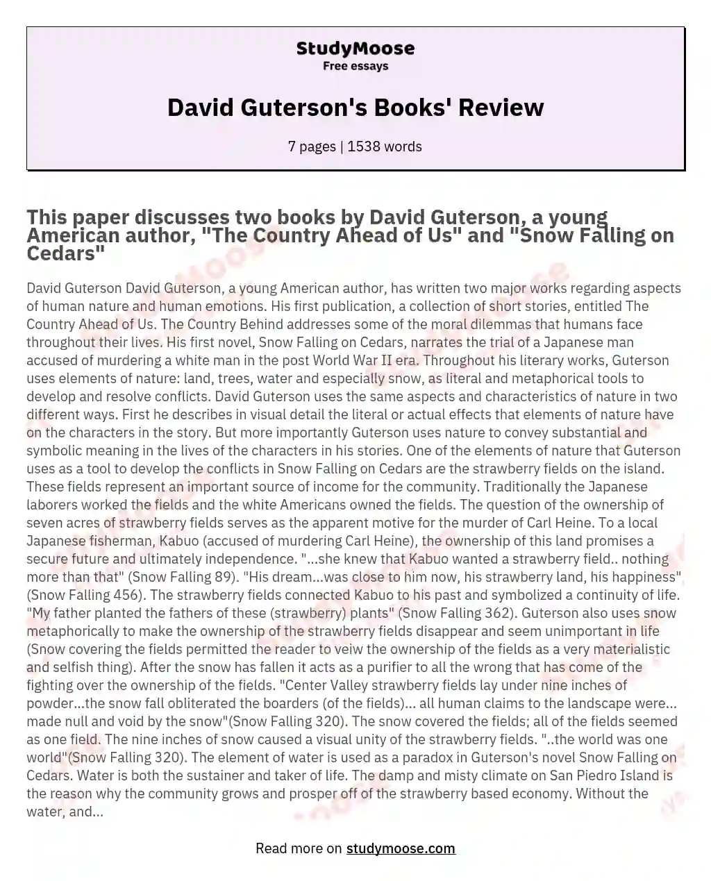 David Guterson's Books' Review essay