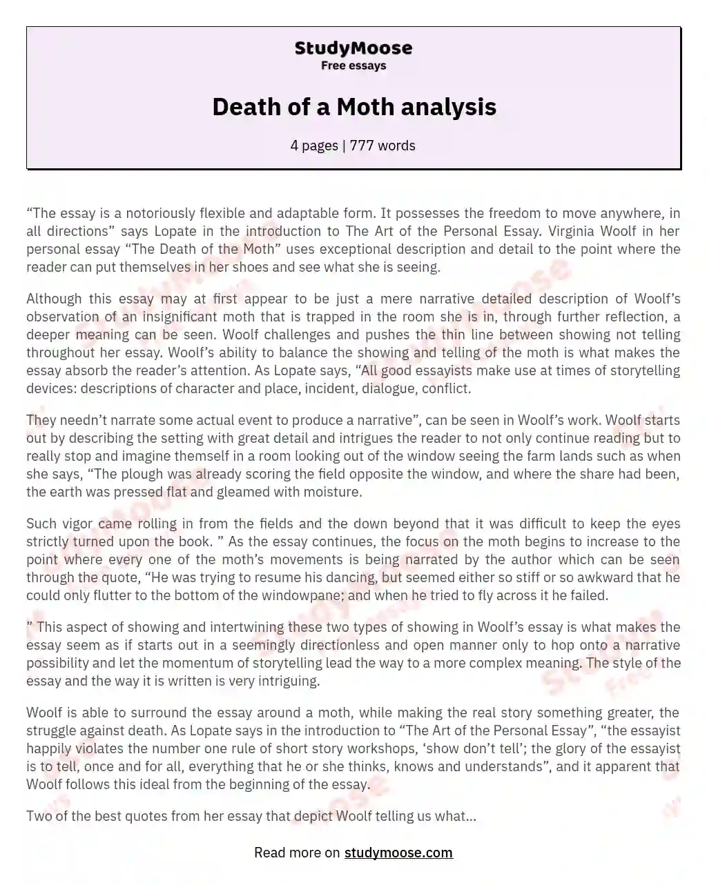 the moths summary