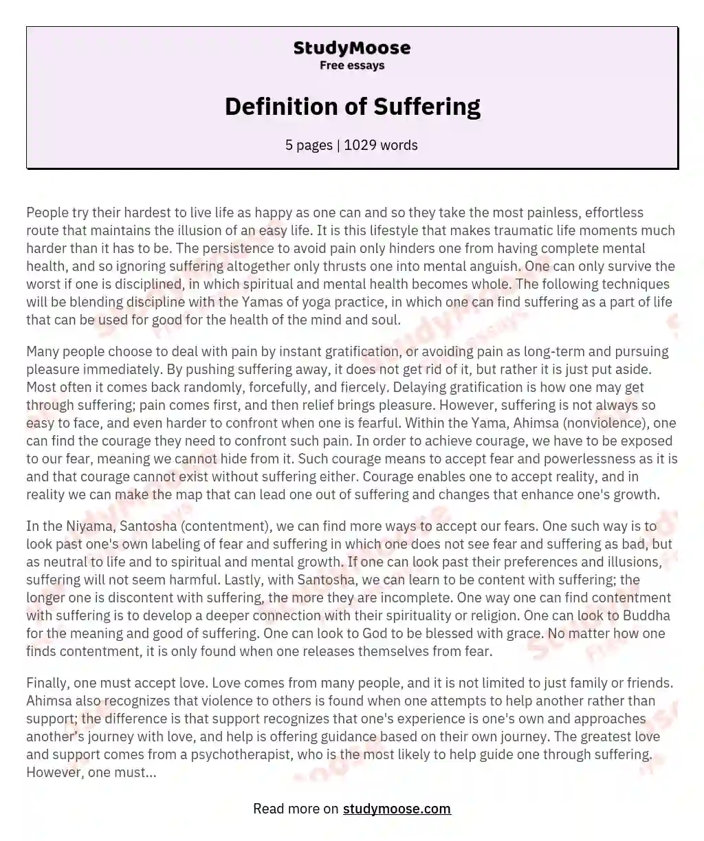 Definition of Suffering