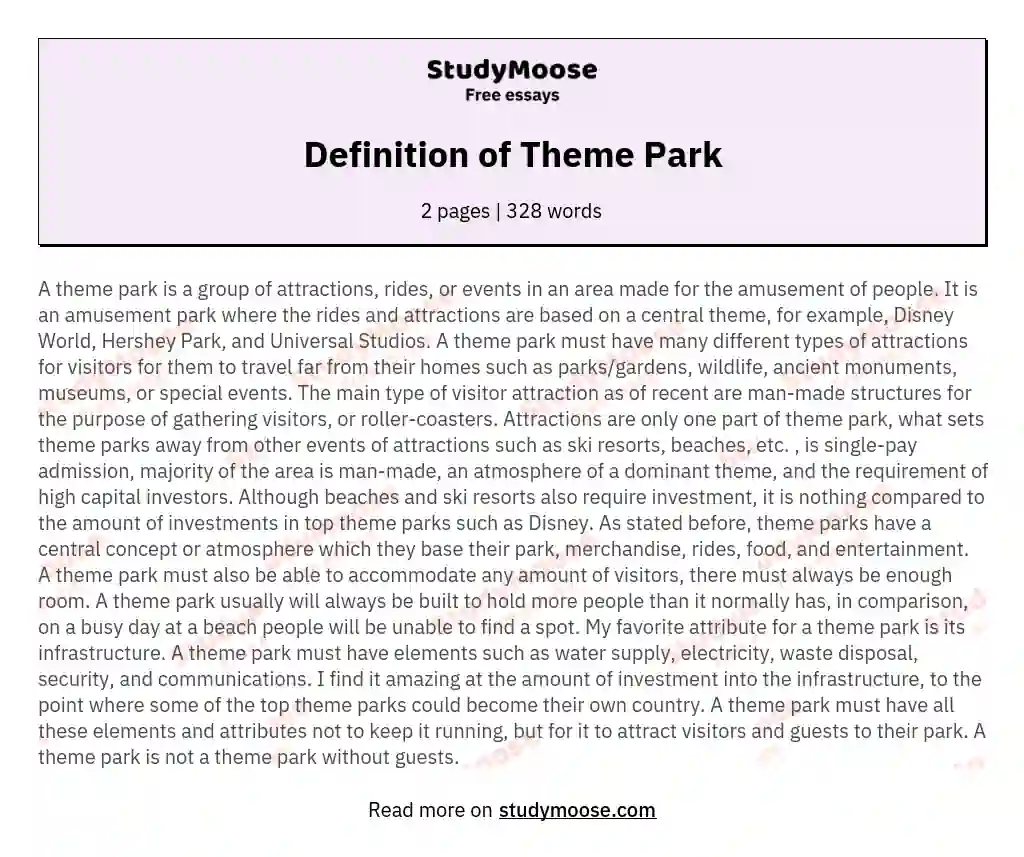 amusement park experience essay
