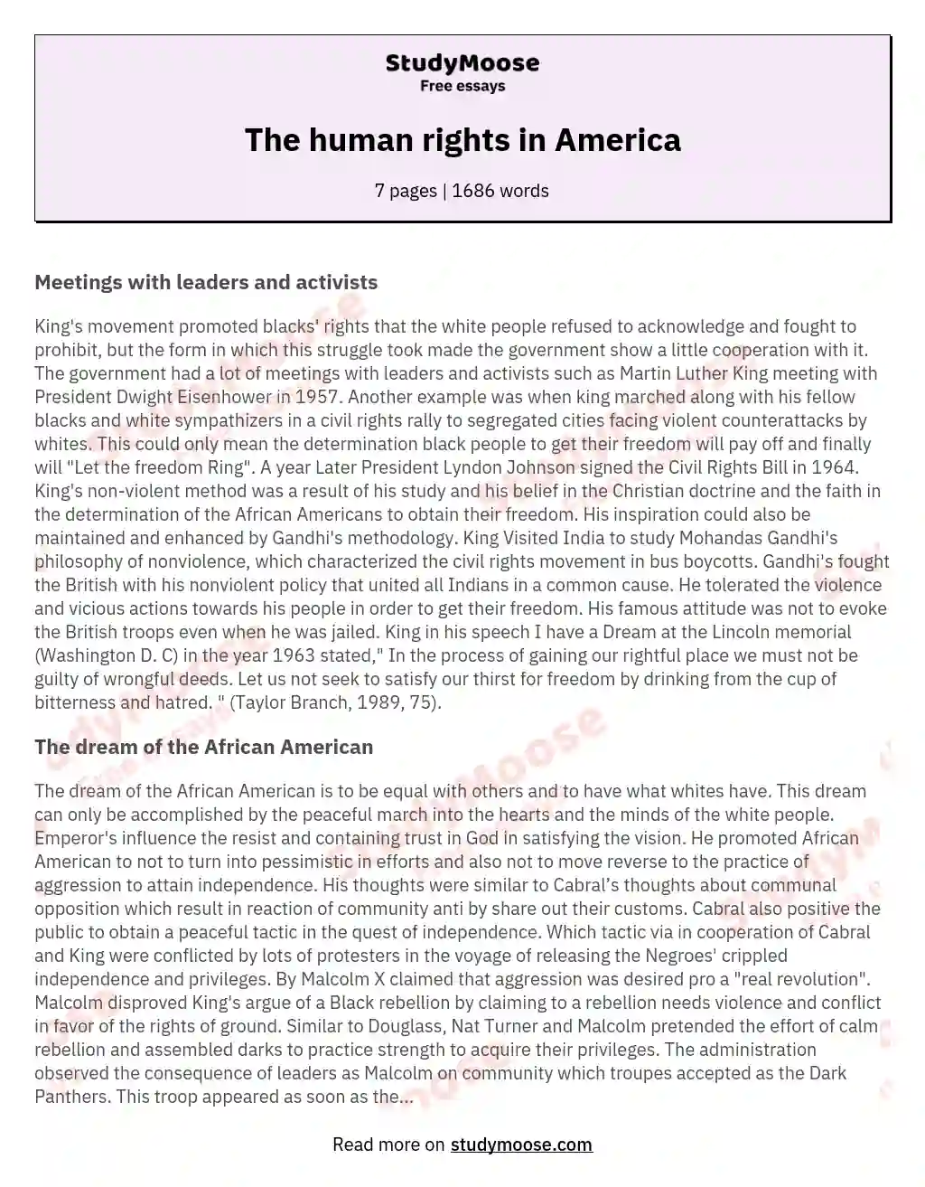 The human rights in America