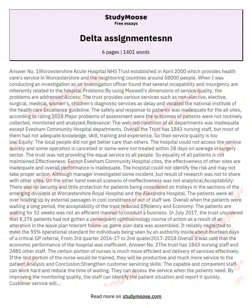 Delta assignmentesnn