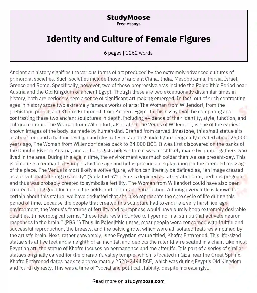 Identity and Culture of Female Figures essay
